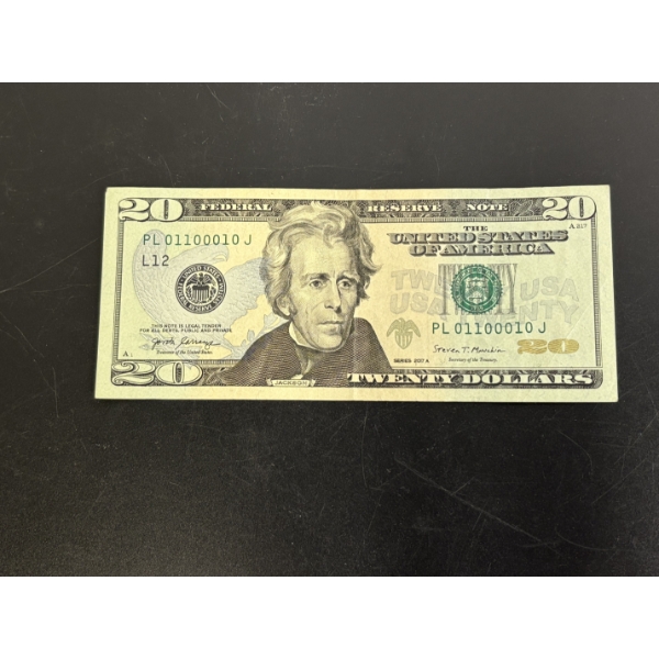 Binary $20 Bill - Serial 01100010 - in Plastic Cover