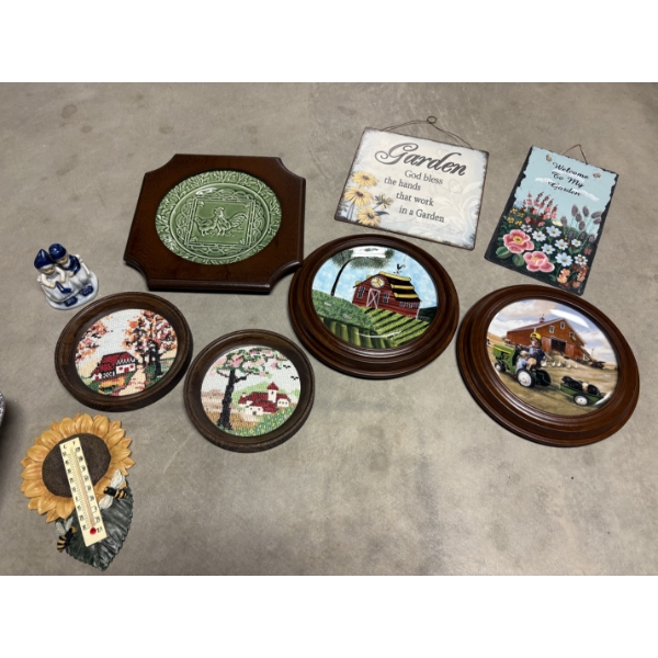 *Pick Up At Mantua Home-No Shipping Available* Embroidered Houses - Sunflower Temperature Gauge 