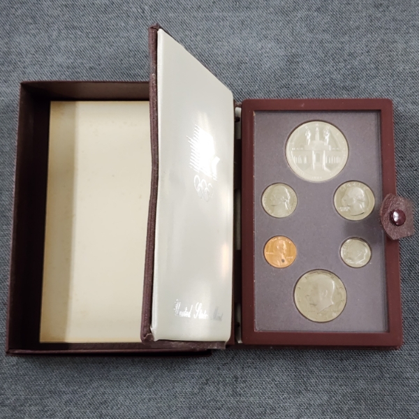 1984 United States Prestige Set Featuring 90% Silver Dollar L.A. Olympics Dollar ~ ASW: 0.7734 Troy 