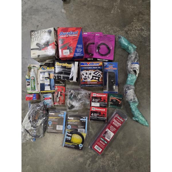 Large Selection Of New Car Related Parts & Items Including Spark Plugs & Wires, Carb Kit, & More