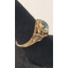 Image 3 : 14K Yellow Gold Art Deco Ring With Blue Stone - Size 6 - Weight: 2.3g