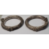 Image 4 : Unique Vintage South Asia Higher Percentage Silver 4.5" Tribal Ankle Bangles - Total Weight: 383.3g