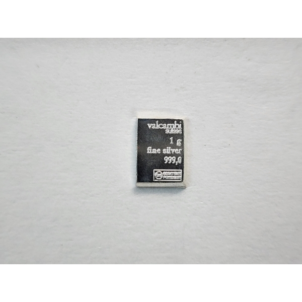 Valcambi Suisse 1 Gram .999 Fine Silver Bar - Mint Condition
