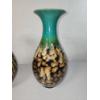 Image 3 : 2 Danish Style Drip Glaze Porcelain Vases - 16in Tall