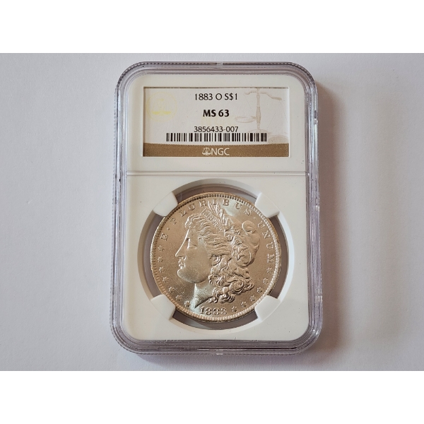 1883-O 90% Silver Morgan Dollar Graded by NGC MS 63