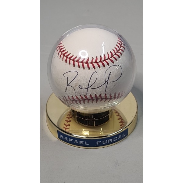 Rafael Furcal Autographed Rawlings Baseball In Display Stand