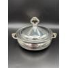 Image 1 : Silver-plated casserole dish with lid & Scroll Handles - F.B Rogers Silver Co. - 2.2 lbs (1.0 kg)