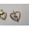 Image 5 : 2 - Heart-Shaped 10K Gold Pendants With Diamond - Total Weight: 2.1g