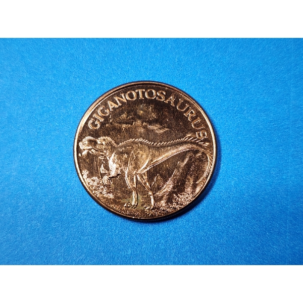 Giganotosaurus Dinosaur Design 1 AVDP oz .999 Fine Copper Round