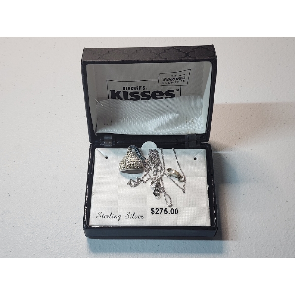 Sterling Silver Hershey's Kisses Charm, Chain, Clasp - Total Weight: 4.1g