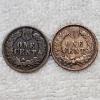 Image 2 : 1880 And 1898 United States Indian Head One Cent Coins - FV: $.02
