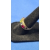 Image 2 : Women's 10K Gold Ring With Multi-Colored Stones & Heart Design On Side - Size: 6 - Weight: 3.0g