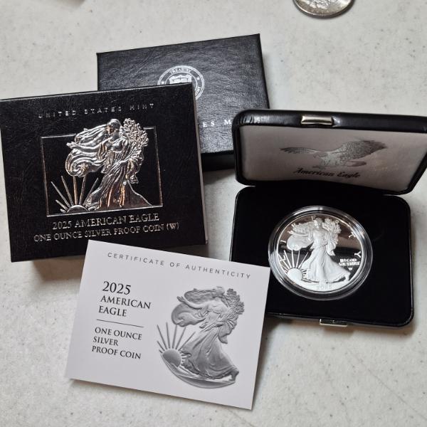 2025 W United States 1 Troy Ounce .999 Silver Eagle Proof In Case - COA