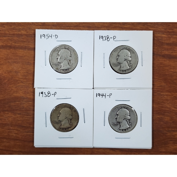 $1.00 Face Value in Assorted United States 90% Silver Washington Quarters