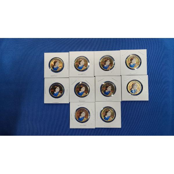 (10) 2000-P Colorized Sacagawea $1 Coins - Face Value: $10.00