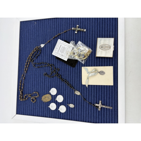 Rosaries & Religious Items - 2 Rosaries - Earrings and Necklace in Sealed Packages with Certificate 