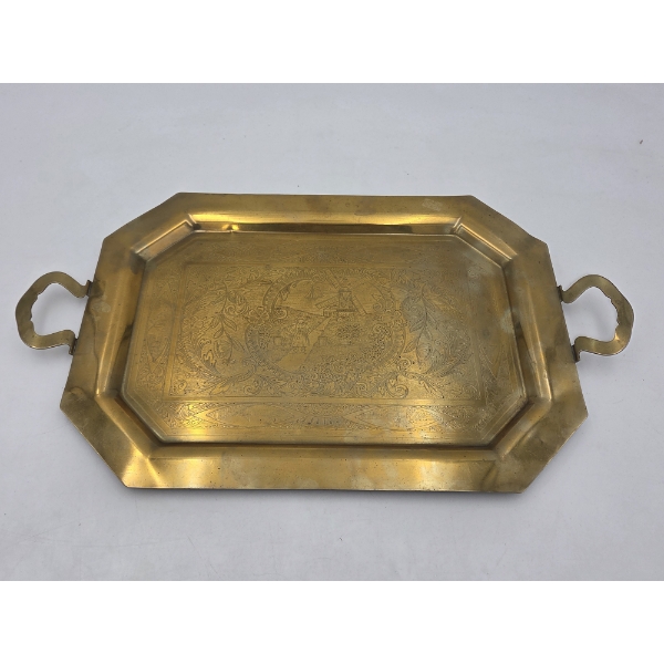 Vintage Gold Tone 20''x12'' Serving Tray
