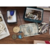 Image 4 : Assorted Collectibles in Vintage Cigar Box - Including Costume Jewelry, Sports Cards, Tokens, & More