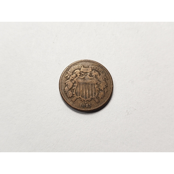 1866 United States 2 Cent Coin - Good Condition