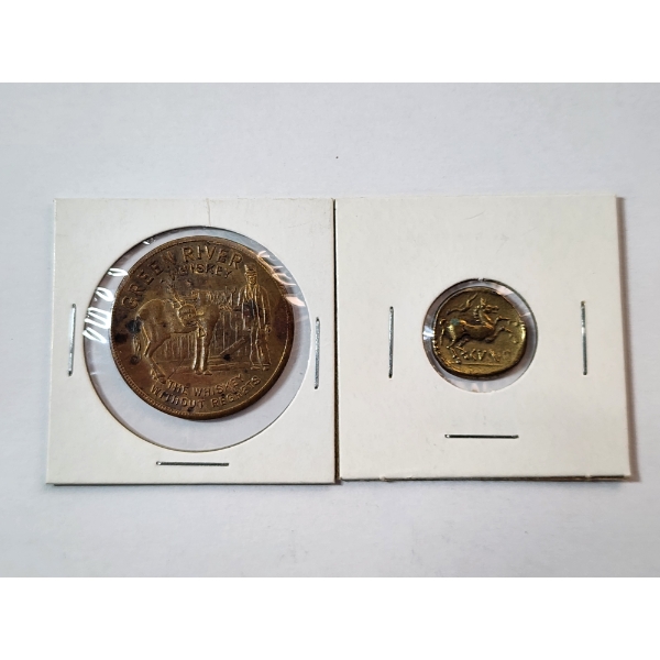 Green River Whiskey Token & Ancient Horse Token 