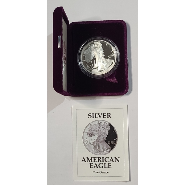 1992-S 1 Oz 999 Fine Silver Proof American Eagle Coin