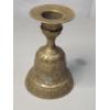 Image 2 : Vintage 8.5" Sarna India Etched Brass Bell/Candlestick Holder Combination (Without Weight)