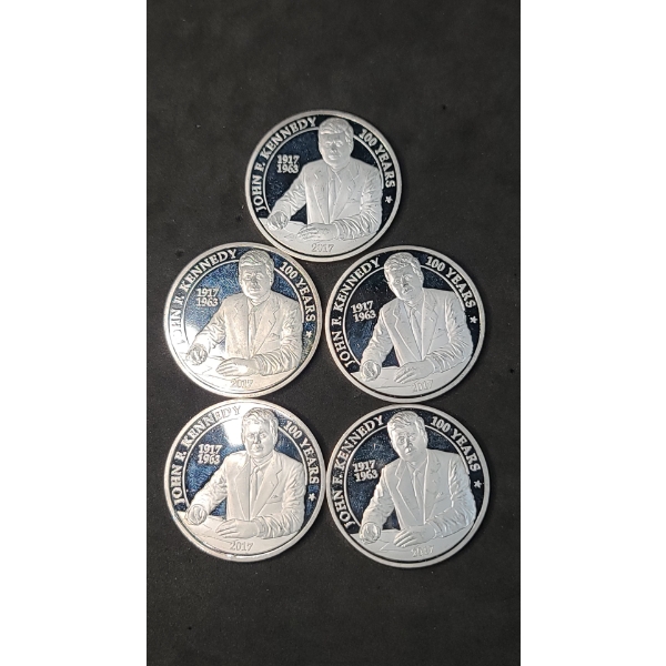(5) 2017 John F. Kennedy 100 Years Commemorative Silver Coins