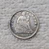 Image 1 : 1858 90% Silver Seated Liberty Half-Dime FV: $.05