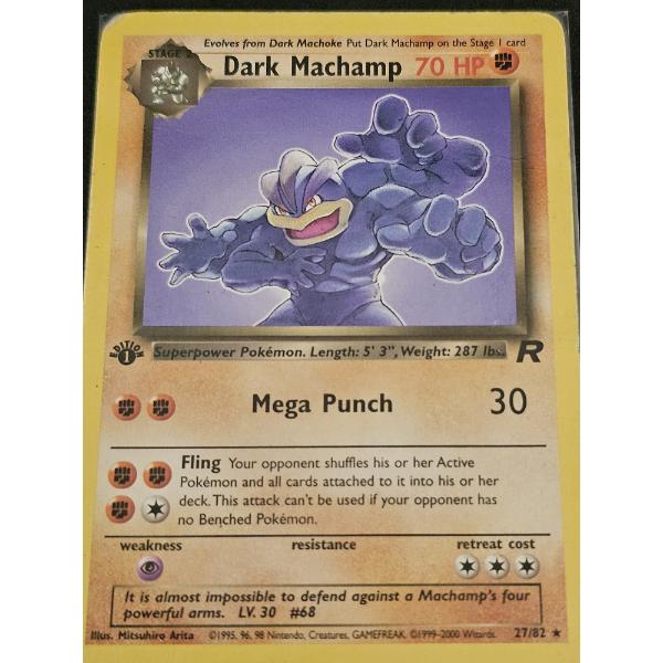 Dark Machamp 1st Edition 27/82 Rare Vintage Pokemon Trading Card