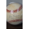 Image 2 : Lou Boudreau Autographed Rawlings Baseball & 1993 Ted Williams Co. Baseball Card In Display Stand
