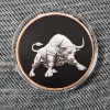Image 1 : One Troy Ounce .999 Fine Copper Round ~ Colorized Black Ft. Bear On One Side & Bull on The Other