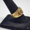 Image 2 : Vintage 14K Yellow Gold Raised Panther Ring - Size 6.5 - TW: 8.7g