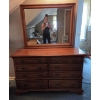 Image 1 : PICKUP IN CANTON - Beautiful Solid Wood Excellent Condition Chest Of Drawers With Mirror 52'' Wide, 
