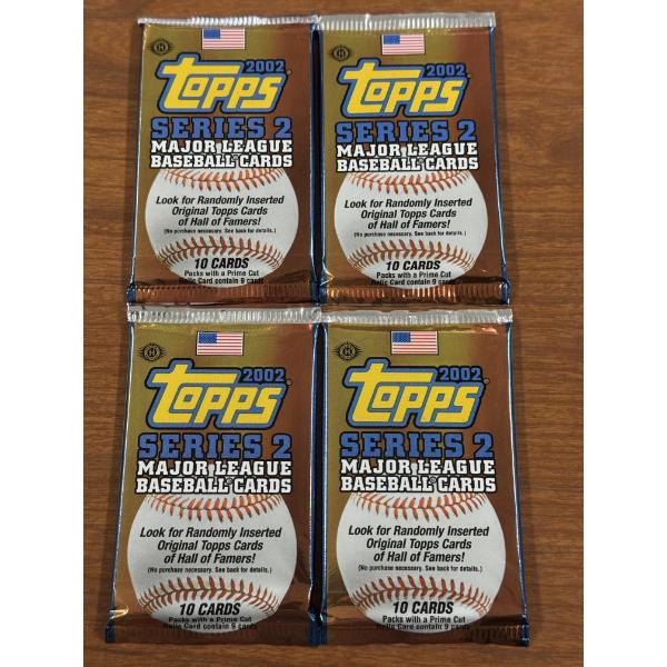 	4 - 2002 Topps MLB Baseball Wax Packs Baseball Cards - 10 Cards Per Pack