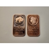 Image 2 : (2) 1 AVDP ounce .999 Fine Copper Bars ft. Morgan Dollar Design & Buffalo Design 2 oz Total