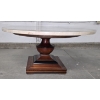 Image 2 : Marble Top Coffee Table with Wooden Base - 383" Round 18"H