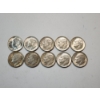Image 1 : x10 Assorted Years 90% Silver Roosevelt Dimes Face Value $1.00