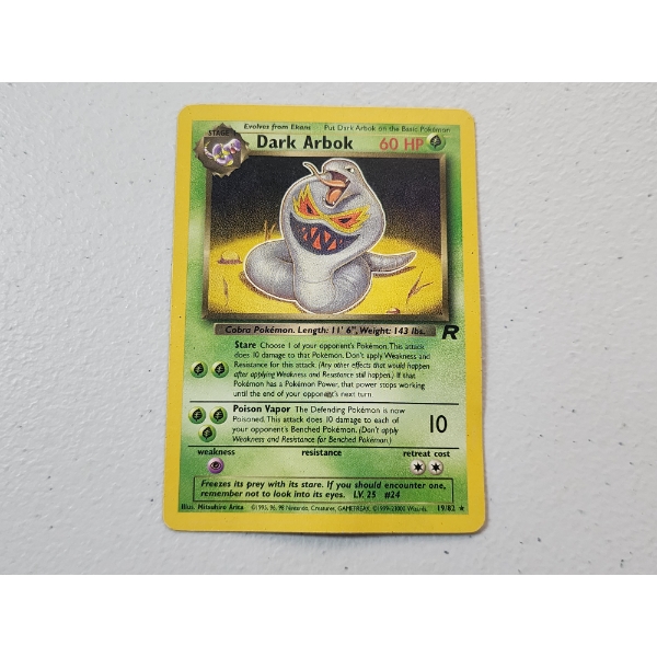 Vintage Pokemon Trading Card: Dark Arbok 19/82