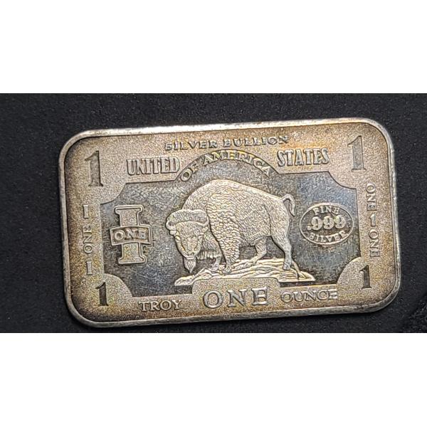 American Buffalo Bison One Troy Ounce .999 Silver Bar