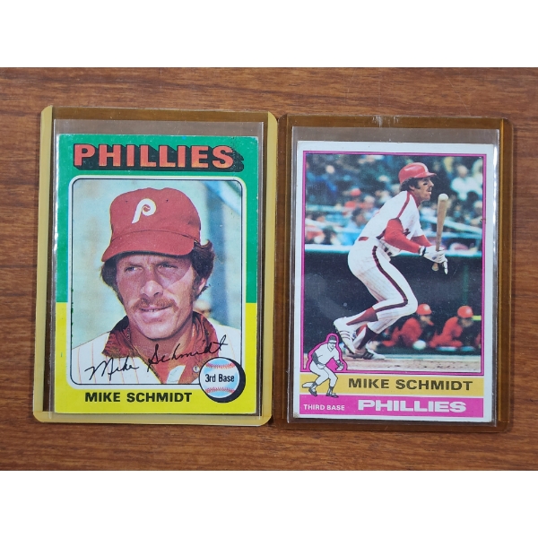 1975 & 1976 Topps Mike Schmidt Baseball Trading Cards