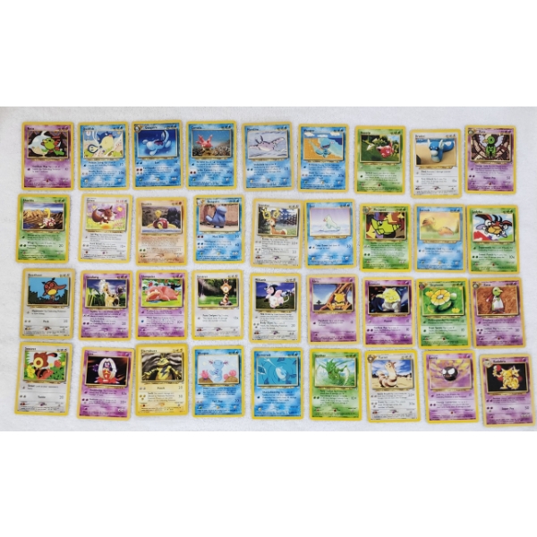 Large Collection of 36 Assorted Vintage Pokemon Trading Cards ~ All in Near Mint Condition!