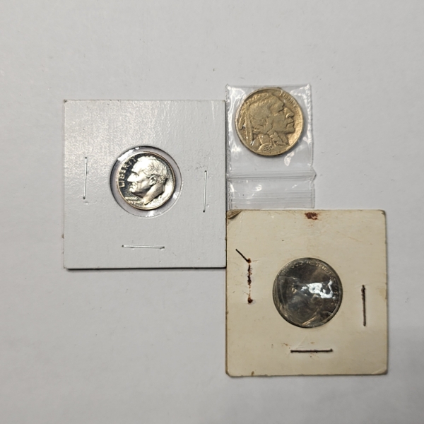 U.S. Coins: Proof-Like 1975-S Dime, 2005-D Nickel, 1930 Buffalo Nickel