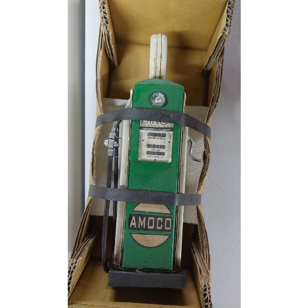 Antique Hand Made (Wood) Amoco Replica Gas Pump 9  Tall