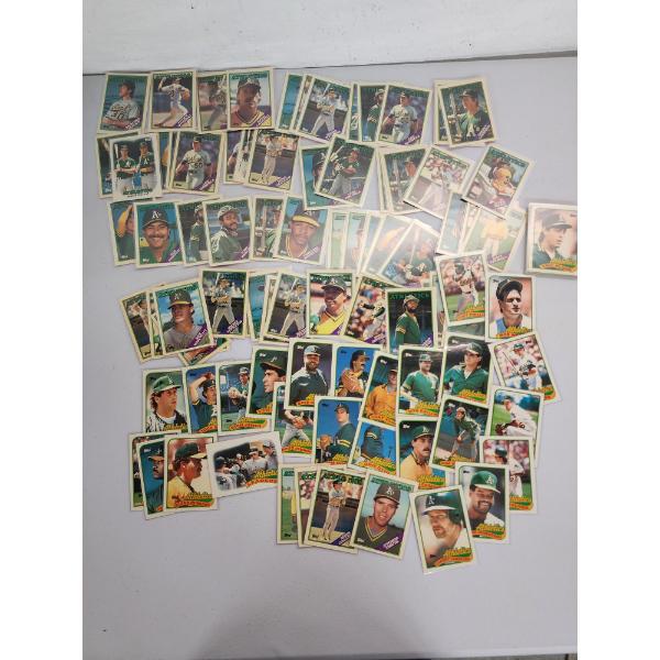 Large Lot of Topps Tiffany 1980's Athletics Baseball Cards - All in Card Sleeves, Great Condition