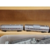 Image 6 : Large Tote of Train Tracks, 5 Lionel Train Cars, FastTrack Graduated Trestle