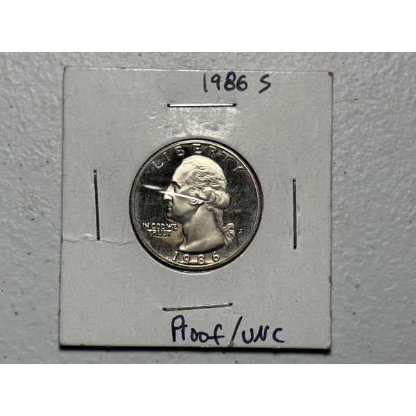 1986-S Proof Washington Quarter Dollar