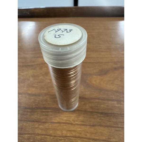  1973 -S Uncirculated Roll of United States Lincoln Pennies - Mint Condition