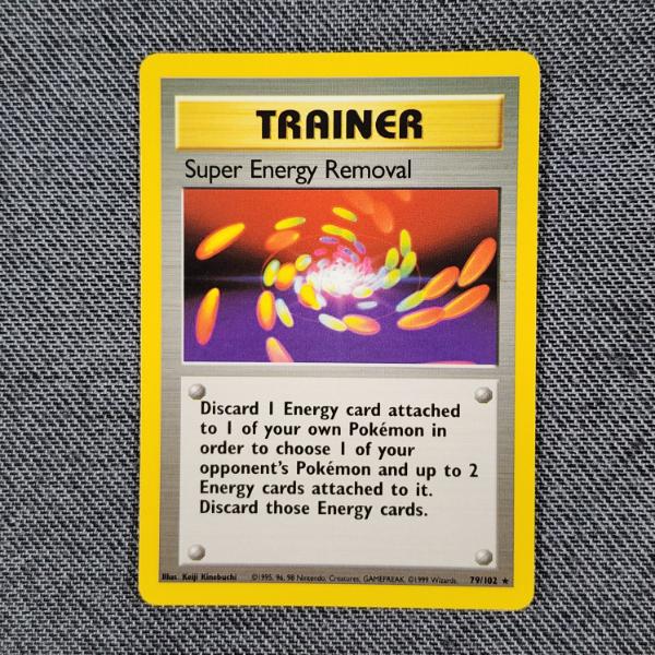 Super Energy Removal 79/102 Rare Trainer Vintage Base Set Pokemon Trading Card - Near Mint
