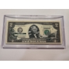 Image 1 : 2003 United States Jefferson LOUISIANA $2.00 Bill In Hard Case Holder - Mint Condition - RARE