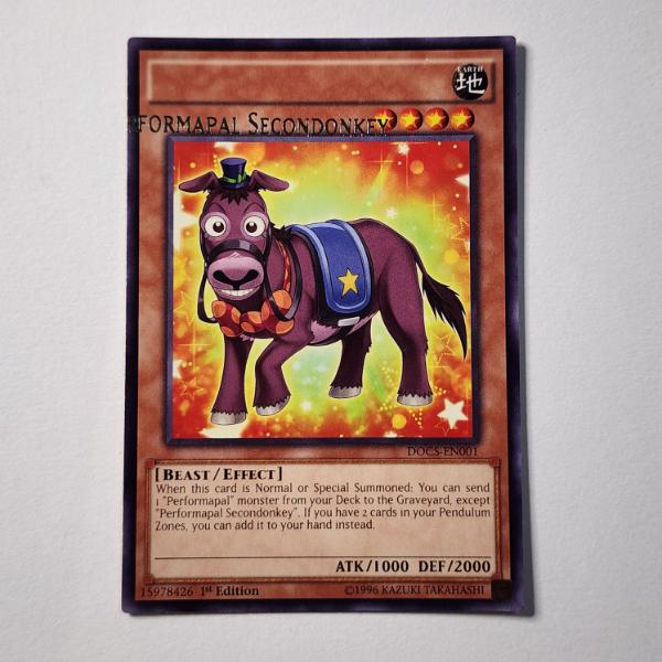 RARE PRINTING ERROR Performapal Secondonkey DOCS-EN001 Yu-Gi-Oh Trading Card in NM Condition! 